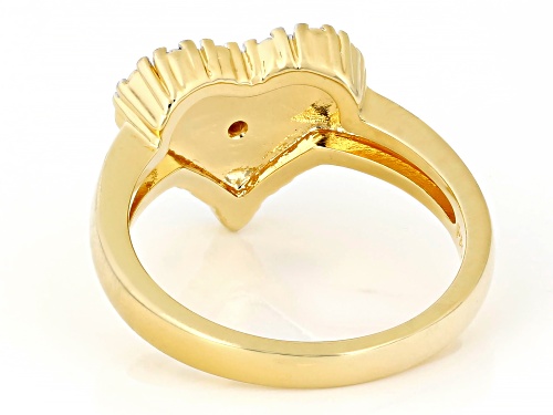 Emulous™ Round White Diamond Accent 14k Yellow Gold Over Brass Heart Cluster Ring - Size 7
