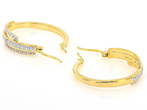 Emulous™ Round White Diamond Accent 14k Yellow Gold Over Brass Hoop Earrings