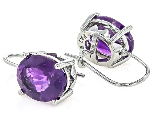 5.49ctw African Amethyst Rhodium Over Brass Earrings
