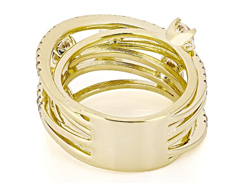 2.11ctw Lab Created White Sapphire 18k Yellow Gold Plated Ring - Size 7
