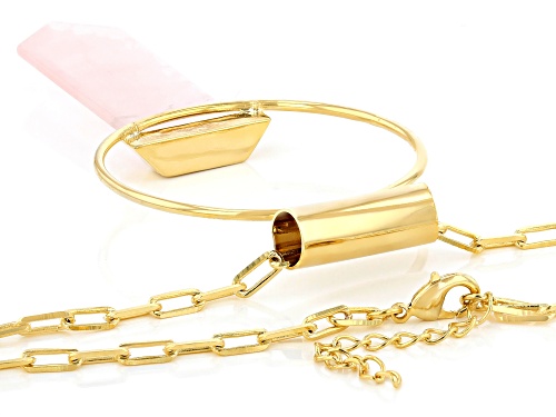 Artisan Collection Of Brazil™ Rose Quartz 18K Yellow Gold Over Brass Pendant With 28