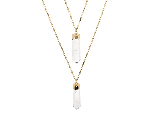 Artisan Collection Of Brazil™ Crystal Quartz 18K Yellow Gold Over Brass Interchangeable Necklace - Size 16
