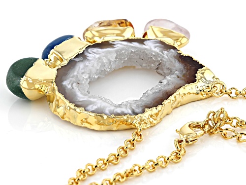 Artisan Collection Of Brazil™ Free-Form Multi-Stone 18K Yellow Gold Over Brass Necklace - Size 34