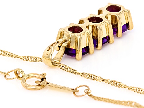 1.01ctw Amethyst 10K Yellow Gold Pendant with Chain