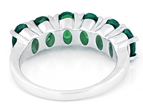 2.35ctw Lab Created Emerald Rhodium Over Sterling Silver 7-Stone Ring - Size 7