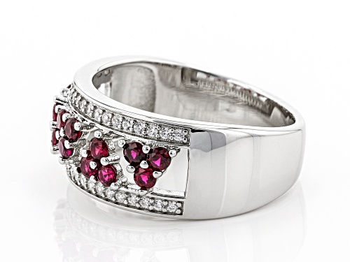 Bella Luce ® 0.96ctw Lab Created Ruby And White Diamond Simulant Rhodium Over Silver Ring - Size 8