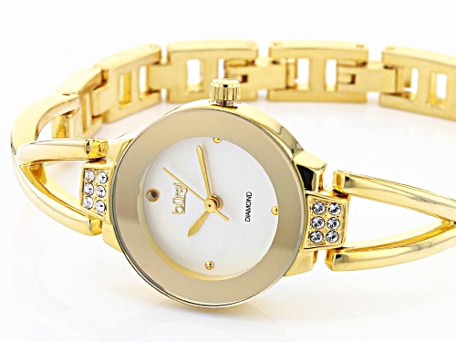 Burgi™ Crystals Gold Tone Stainless Steel Watch Gift Set