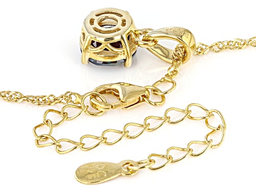 2.28ct Lab Created Alexandrite 18k Yellow Gold Over Silver June Birthstone Pendant With Chain