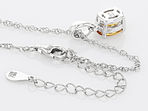 0.94ct Oval Brazilian Citrine Rhodium Over Sterling Silver November Birthstone Pendant With Chain