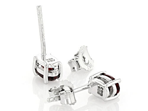 1.02ctw Oval Vermelho Garnet™ Rhodium Over Sterling Silver January Birthstone Earrings