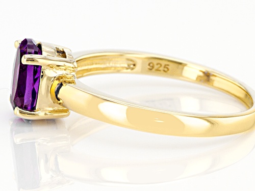 0.98ct Oval African Amethyst 18k Yellow Gold Over Sterling Silver February Birthstone Ring - Size 9