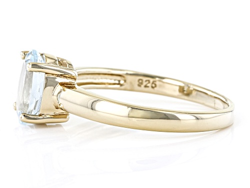 0.85ct Oval Aquamarine 18k Yellow Gold Over Sterling Silver March Birthstone Ring - Size 9