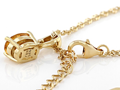 0.94ct Oval Brazilian Citrine 18k Yellow Gold Over Silver November Birthstone Pendant With Chain