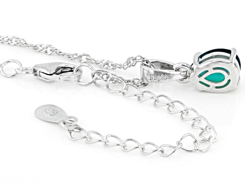 1.19ct Pear Lab Created Alexandrite Rhodium Over Sterling Silver June Birthstone Pendant With Chain