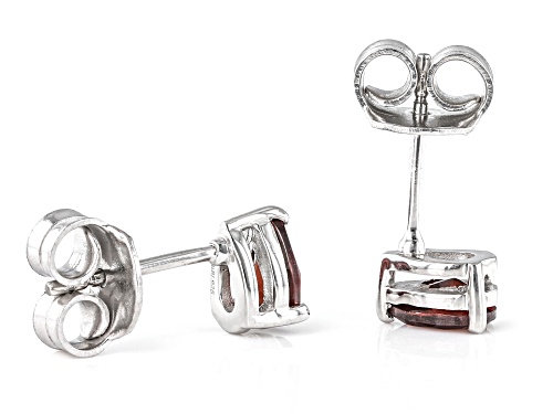 0.87ctw Pear Vermelho Garnet™ Rhodium Over Sterling Silver January Birthstone Earrings