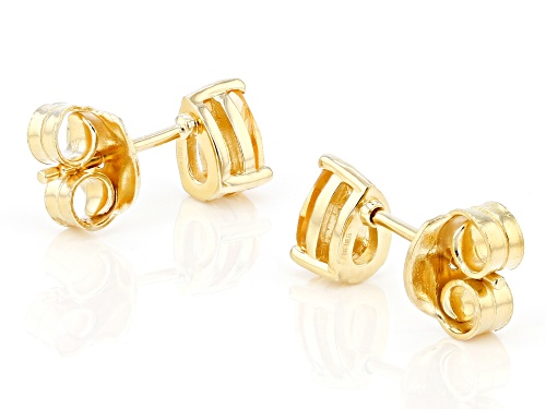 0.68ctw Pear Shaped Citrine 18K Yellow Gold Over Sterling Silver November Birthstone Earrings
