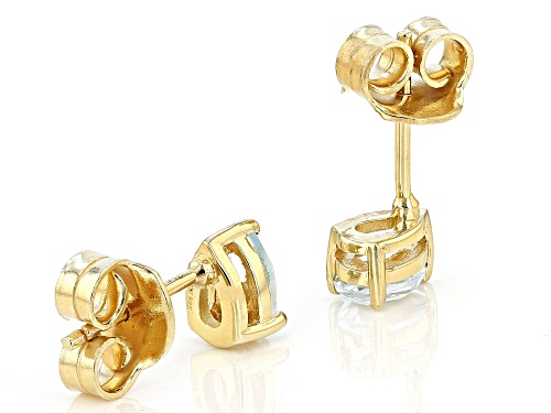 0.87ctw Pear Glacier Topaz(TM) 18K Yellow Gold Over Sterling Silver December Birthstone Earrings
