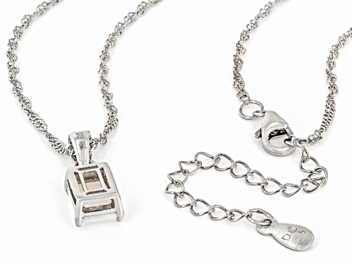 0.34ct Lab Created Opal Rhodium Over Sterling Silver October Birthstone Pendant With Chain