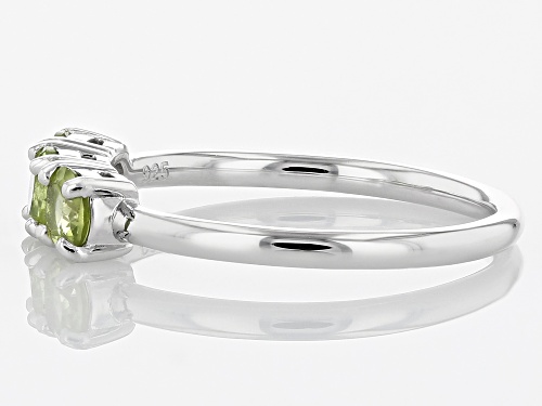 0.77ctw Round Manchurian Peridot™ Over Sterling Silver August Birthstone 3-Stone Ring - Size 9