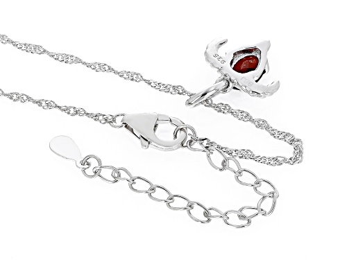 .81ct Vermelho Garnet™ Rhodium Over Sterling Silver Capricorn Pendant With Chain