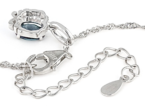 .73ct Oval Lab Created Alexandrite Rhodium Over Sterling Silver Gemini Pendant With Chain