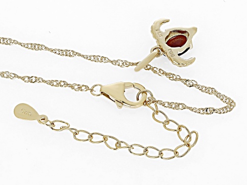 0.81ct Oval Vermelho Garnet™ 18k Yellow Gold Over Sterling Silver Capricorn Pendant With Chain