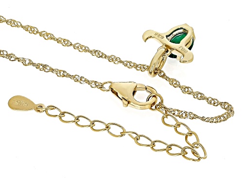 0.59ct Oval Lab Created Emerald 18k Yellow Gold Over Sterling Silver Taurus Pendant With Chain