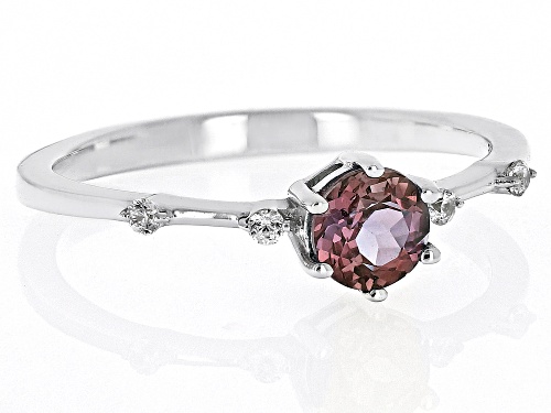 .48ct Lab Alexandrite with .07ctw White Zircon Rhodium Over Sterling Silver June Birthstone Ring - Size 6