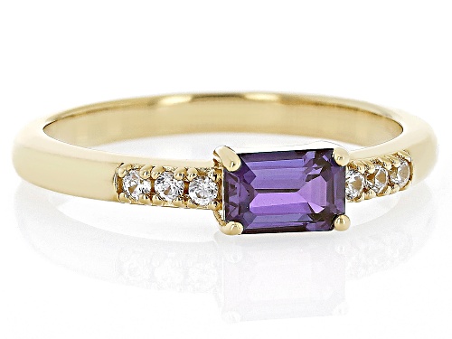 .50ct Lab Alexandrite With .07ctw White Zircon 18k Yellow Gold Over Silver June Birthstone Ring - Size 7