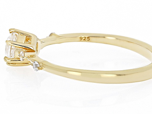 .67ctw White Zircon 18k Yellow Gold Over Sterling Silver April Birthstone Ring - Size 10
