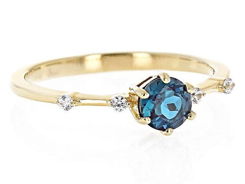 .48ct Lab Alexandrite with .07ctw White Zircon 18k Yellow Gold Over Silver June Birthstone Ring - Size 9