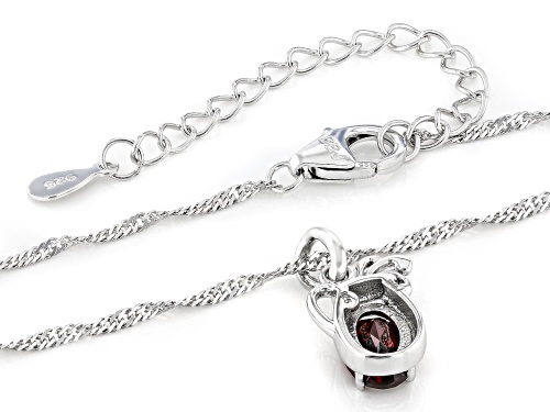 0.81ct Vermelho Garnet™ Rhodium Over Sterling Silver Aquarius Birthstone Pendant With Chain