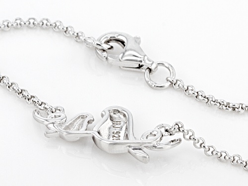 Rhodium Over Sterling Silver Momma Bird With Baby Chick 18