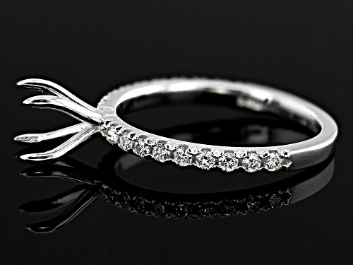 Sterling Silver 6.5mm Round Ring Semi-Mount With White Diamond Accent