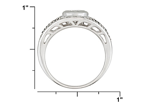 Gemgroove Sentiments™ Rhodium Over Sterling 6mm Rd W/.23ctw Of Dia Semi Mount Ring-Not Sizeable