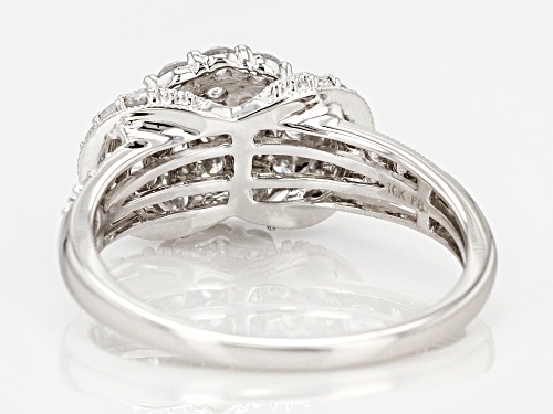 .85ctw Round White Diamond 10k White Gold Ring - Size 8