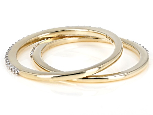 0.15ctw Round White Diamond 10k Yellow gold Set of 2 Stackable Bands - Size 10