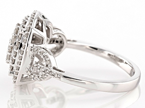 .75ctw Round White Diamond 10k White Gold Ring - Size 5