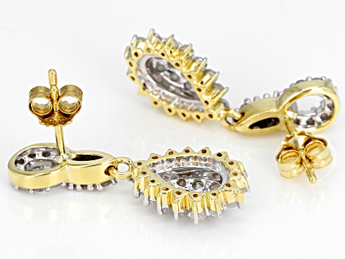 .80ctw Round White Diamond 10k Yellow Gold  Earrings