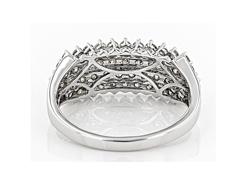 1.00ctw Round White Diamond 10k White Gold Wide Band Ring - Size 8