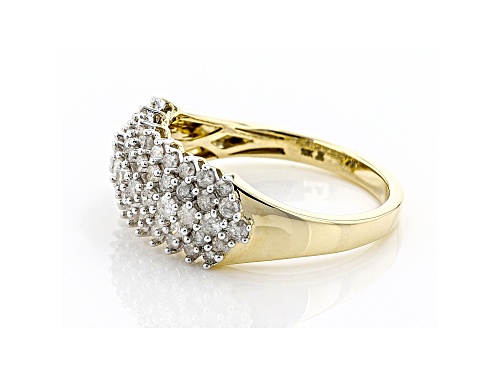 1.00ctw Round White Diamond 10k Yellow Gold Wide Band Ring - Size 6