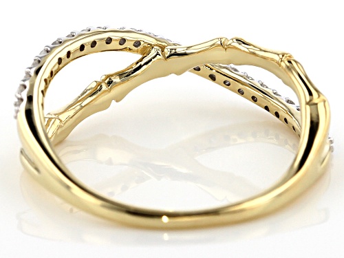 0.16ctw Round White Diamond 10k Yellow Gold Ring - Size 6