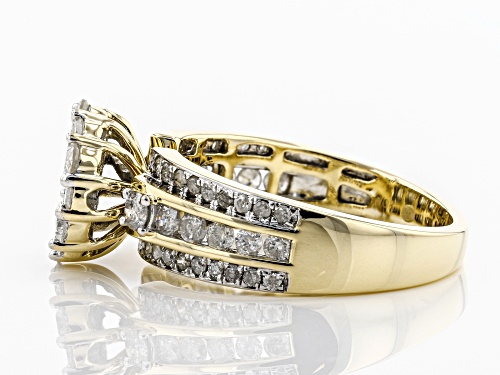 1.44ctw Round White Diamond 10K Yellow Gold Ring - Size 7