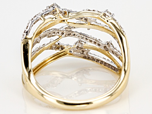 0.50ctw Round White Diamond 10k Yellow Gold Ring - Size 5