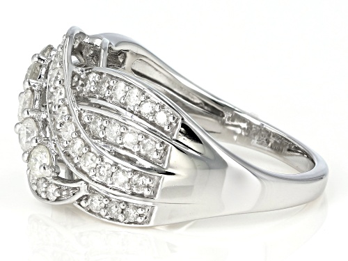 1.00ctw Round White Diamond 10k White Gold Ring - Size 7