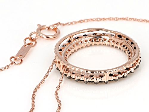 0.75ctw Round Champagne And White Diamond 10k Rose Gold Pendant With 18 Inch Chain