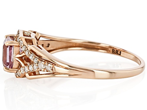 0.82ct Color Shift Garnet With 0.21ctw White Diamond 10k Rose Gold Ring - Size 6