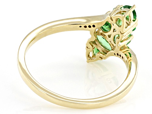 0.99ctw Tsavorite With 0.02ctw Yellow Diamond 10k Yellow Gold Ring - Size 9