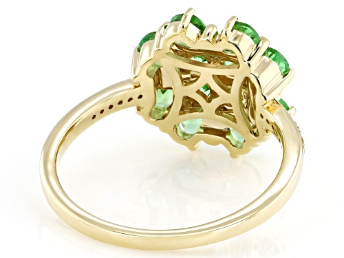1.34ctw Tsavorite With 0.03ctw Yellow Diamond 10k Yellow Gold Ring - Size 6