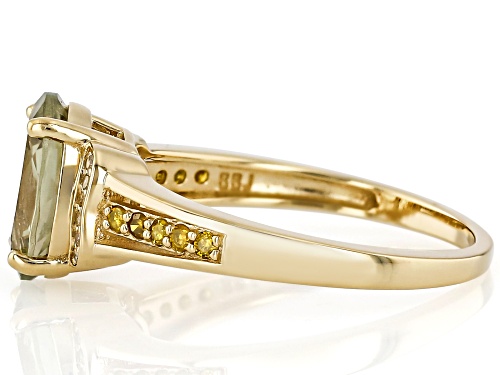 2.40ct Diaspore With 0.09ctw Yellow And 0.04ctw White Diamond 10k Yellow Gold Ring - Size 7